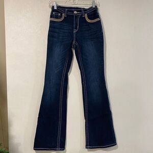 Westfield Eagle Dark Wash Bootcut Jeans Size 5 – Contrast Stitching, Western Sty